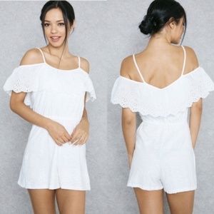 Topshop White Romper / Playsuit Size 6